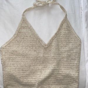 Cropped tan halter